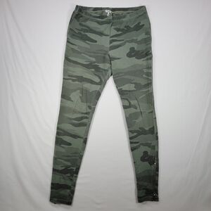 Splendid Camouflage Leggings - Green Women's Large With Zip Ankle